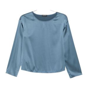 엠포리오아르마니 블루 새틴 라운드 넥 탑 EW002198 AF17300U93