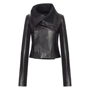 25 FW 릭오웬스 비대칭 칼라 레더 재킷 RP02E4708LBY TP441088074