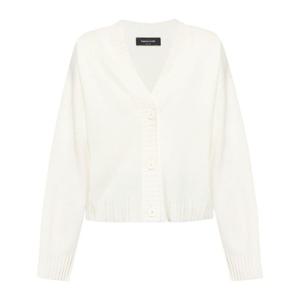 파비아나필리피 크림 브이넥 리브 헴 가디건 MAD215F024 L51725