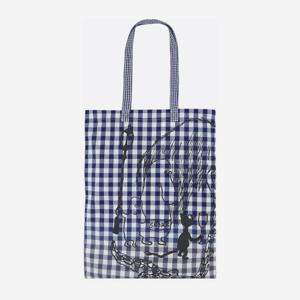꼼데가르송 블루 화이트 체크 토트백 TOK203S25 1NAVY