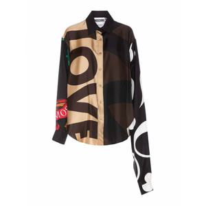 [MOSCHINO] 라프리마 여성 셔츠 패치워크 실크 트윌 021754601888 Brown /8