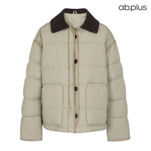 [ab.plus] 배색 카라 버튼 포켓 패딩 점퍼 (LSZ1MU36A)