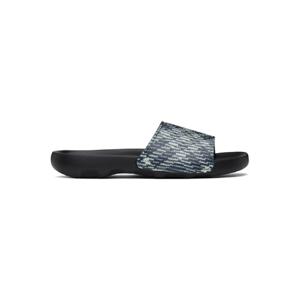 25 FW 버버리 남성 블랙   오프 화이트 체크 다이브 슬라이드 샌들 251376M234004