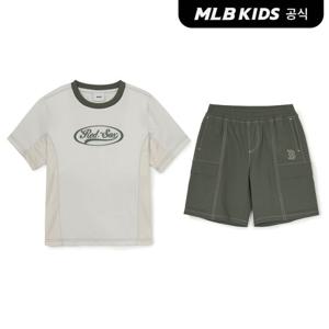 [MLB키즈 공식] 25SS 아웃도어 티셔츠 세트 BOS (D.Khaki) 7AS1B0253-43KAD