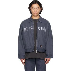 25 FW Thug Club 남성 네이비 Dickies TC 아이젠하워 데님 재킷 251220M180008