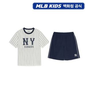 [MLB키즈PG] 바시티 스트라이프 티셔츠 세트 (7AS1V0853-50NYS)
