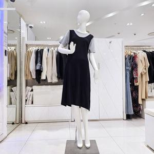 [밸리걸] 배색 레이어드 셔링 플레어 원피스 129860
