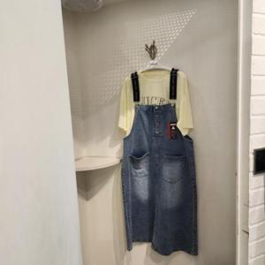 인터크루 HC10 멜빵 여성 청 원피스 ITZ2OL54A