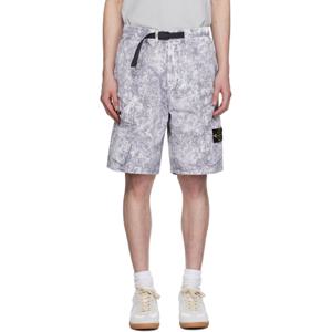 25 FW 스톤아일랜드 남성 그레이 텔라 파라카듀트 스트레치 TC 쇼츠 251821M193001
