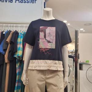 올리비아하슬러 세이브존01 앞판자수티셔츠 OHDMTS105