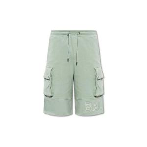 Balmain 로고 디테일 드로스트링 카고 쇼츠 AH0OB230BC22 UES TP943364989