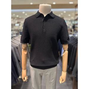 [25SS] 블랙 미라쿨 리브조직 반팔 니트 카라티 ADF3ET1901
