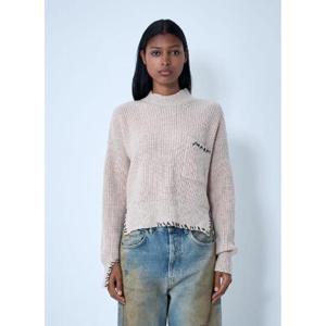 25 FW 마르니 여성 로고 자수 스웨터 mni0261002bei