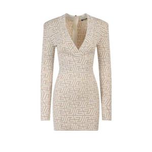 Balmain 브이넥 모노그램 니트 드레스 AF1R8050KD84 IDR TP946367948