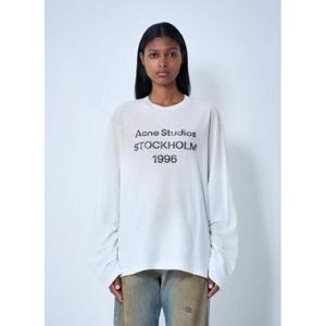 25 FW 아크네 여성 로고 모티프 티셔츠 acn0262032wht