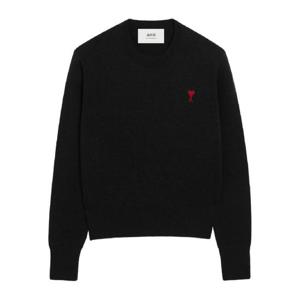 AMI Paris 크루 넥 하트 자수 울 스웨터 H25FKS826001