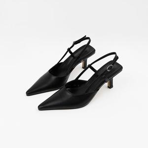 [신난다슈] 여성 슬링백 힐 7cm 여자 스틸레토 펌프스 슬링백 구두 미들힐 NF259009 블랙