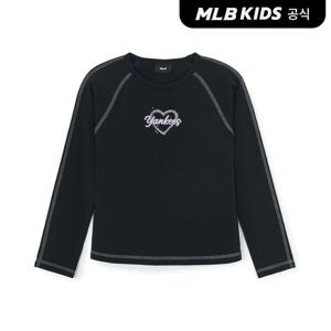 [MLB키즈 공식] 25FW 스트릿 하트 여아 슬림 티셔츠 NY (Black) 7FTSH0154-50BKS