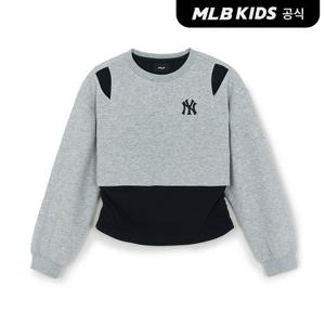 [MLB키즈 공식] 25FW 스트릿 베이직 여아 레이어드 맨투맨 NY (L.Melange Grey) 7FMTB2354-50MGL