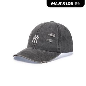 [MLB키즈 공식] 25N 피그먼트 데미지 워싱 볼캡 NY (Charcoal Grey) 7ACPV155N-50CGS