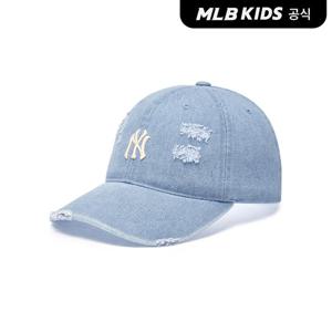 [MLB키즈 공식] 25N 피그먼트 데미지 워싱 볼캡 NY (L.Blue) 7ACPV155N-50BLL