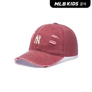 [MLB키즈 공식] 25N 피그먼트 데미지 워싱 볼캡 NY (Wine) 7ACPV155N-50WIS