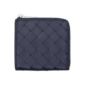 Bottega Veneta 지갑 네이비 인트레치아토 스퀘어 지퍼 지갑 252798M164002