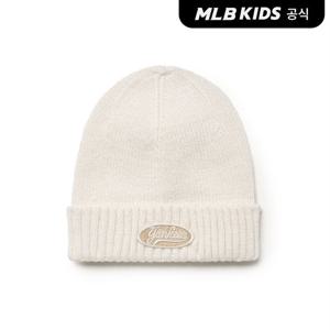 [MLB키즈 공식] 25FW 홑겹 골지 흘리미 비니 NY (Cream) 7ABNV0156-50CRS
