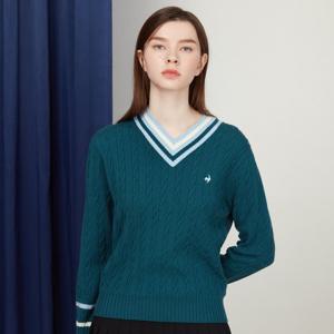 르꼬끄골프 여성 V넥 케이블 스웨터 (GO322LKP92)