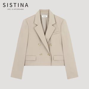 [SISTINA] 인기 더블 크롭 셋업 재킷_AWSJKO11010_BE