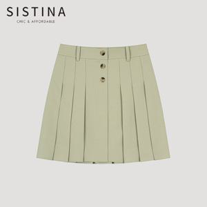 [SISTINA] 인기 버튼 플리츠 미니 스커트_AWWSKO11030_BE