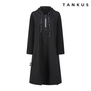 [탱커스]배색 반 집업 스트링 후드 롱 원피스 (TU3OP009L0)