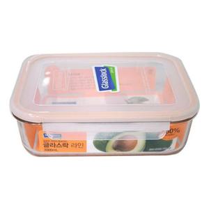 글라스락 라인 직사각 밀폐용기6호2000ml