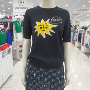 [까스텔바작]여성 심볼 아트웍 반팔스웨터BGDMSW701bk_US