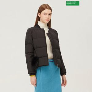 베네통 폭스 퍼 키링 덕다운 점퍼 BAPDF1361_BK