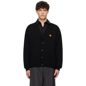 25 FW 겐조 남성 블랙 겐조 파리 팝 울 가디건 251387M200005