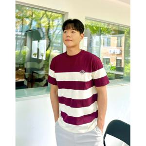 헤지스 골프 남성 24SS BEST스테디셀러스트라이프 코튼 반팔티셔츠 (WINE) WPTS4B922D2