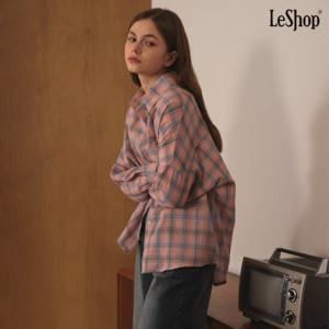 [르샵]체크 카라 롱 긴팔 셔츠 (DP1BA008A)