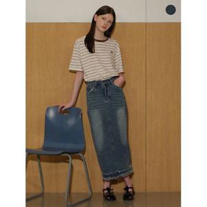 [BNX]데일리 워싱 데님 롱 스커트 (BX1SK002L0)