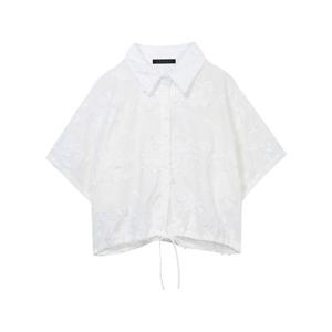 [탱커스]플로럴 자가드 반팔 블라우스 (TX2BL004L0)