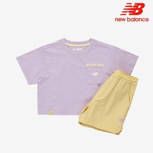 [뉴발란스] 키즈 2포켓 일러스트 우븐 셋업 NK9YE2403G-30 반팔티
