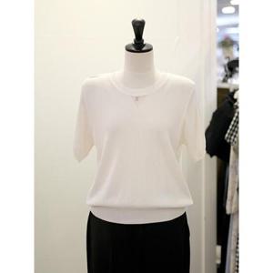 메종블랑쉬 세이브존03 S 포인트 라운드 골지 반팔 니트 AGM252MSW454A