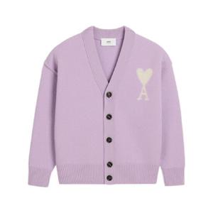 AMI Paris 하트 에이 로고 가디건 E25UKC090KN0090