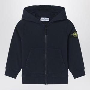 STONE ISLAND Navy blue zip-up sweatshirt in cotton 6100010-BS0040QSTONE-V0020