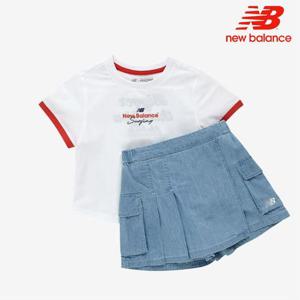 [뉴발란스] 키즈 여아 링거티 데님 셋업 NK9YE2701G-10 트레이닝