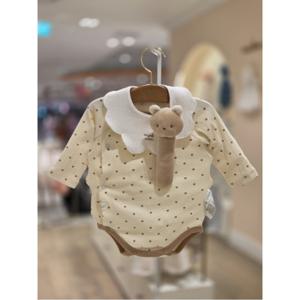M밍크뮤D 25년FW (YE)쁘띠하트SET바디슈트 턱받이딸랑이세트 (35A7004006)