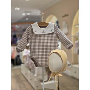 M밍크뮤D 25FW (BE)프룻체크SET바디슈트 보넷세트 (35A7004009)