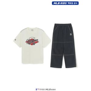 [MLB키즈US] (7AS1B4153-50CRS) 스트릿 반팔+우븐팬츠 세트 아동티셔츠세트 키즈티셔츠세트