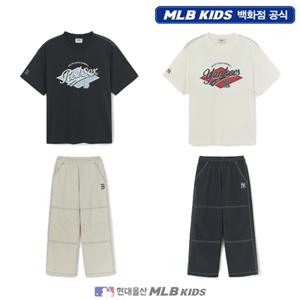 [MLB키즈US] (7AS1B4153) 스트릿 반팔+우븐팬츠 세트 아동티셔츠세트 키즈티셔츠세트