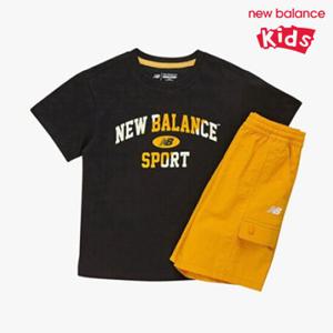 [뉴발란스]뉴발란스 키즈 로고 포인트 반팔 셋업 NK9YF2113U-19